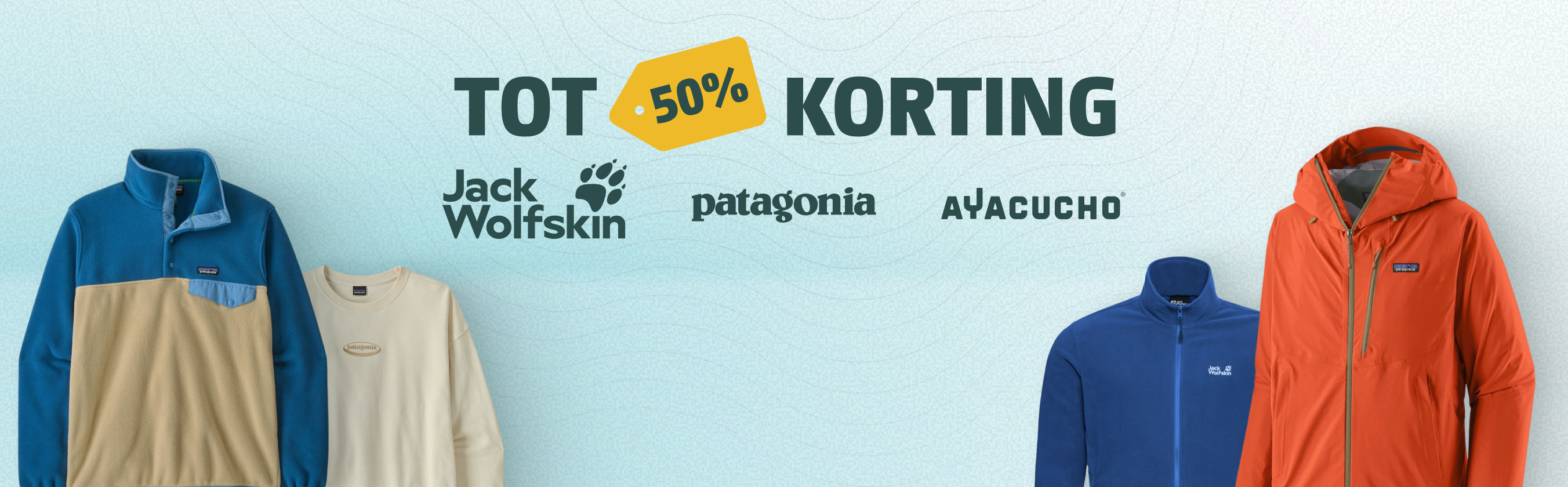 to 50% korting op ayacucho, patagonia en jack wolfskin