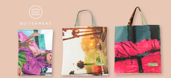 Oude etalagedoeken in een nieuw tasje:  onze Buitenmens-statiegeldtassen